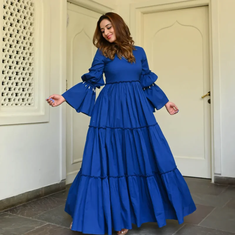 Boshon Lapis Blue Cotton Dress